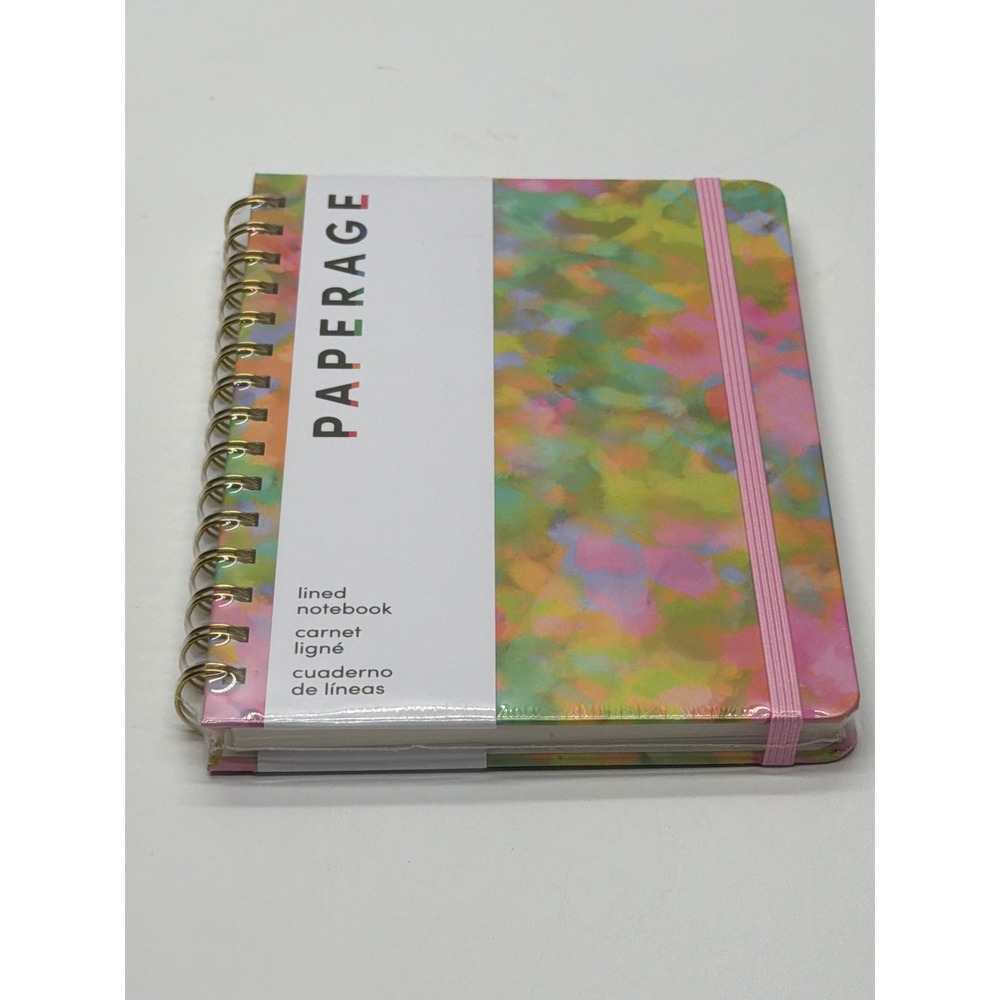 Paperage Lined Notebook 5.8x8 Spiral Journal 160 Pages Abstract Floral